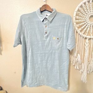 Insight Men’s Blue Front Pocket Dress collar Shirt